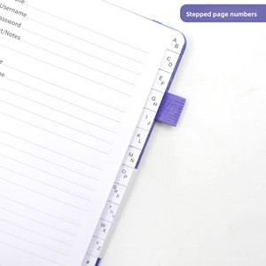 Carnet de mots de passe personnalisé A5, carnet d'adresses, <span class=keywords><strong>annuaire</strong></span> téléphonique, organiseur de mots de passe en cuir PU avec logo - Product Image 5