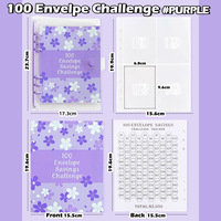Vente en gros Macaron PU cuir 6 anneaux budget classeur planificateur A5 taille Logo personnalisé 100 enveloppe défi livre avec couverture PP