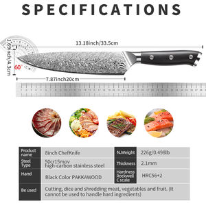 Cuchillo de Cocina Estilo Japonés IOKO para Carne y Sushi, Mango de Madera Pakka, Cuchillo Santoku, Cuchillo de Chef de Acero Inoxidable 5CR15 - Product Image 6