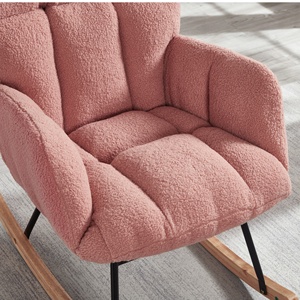 <span class=keywords><strong>Fauteuil</strong></span> à bascule inclinable moderne rose en tissu bouclé, <span class=keywords><strong>fauteuil</strong></span> lounge en tissu Teddy pour chambre d'enfant, salon, chambre à coucher, appartement, mobilier d'allaitement - Product Image 2