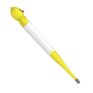 Thermomètre numérique médical personnalisé à thème animal, rétroéclairé, pour usage domestique, avec embout souple en forme de petit canard jaune - Product Image 3