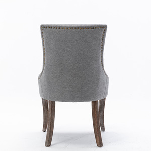 Sedia da pranzo Ultra Side con tessuto ispessito, chiodi in bronzo e gambe in legno massello, set da 2 - Product Image 6