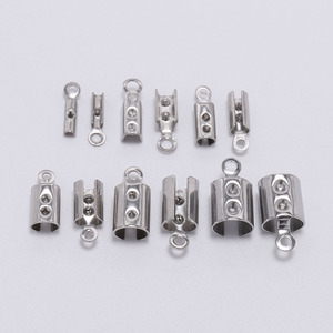 Stainless Steel Cord <b>Clips</b> Rectangle Shape For DIY Jewelry Making Accessories Necklace Bracelet Rope Buckle Plated Finish - Product Image 1