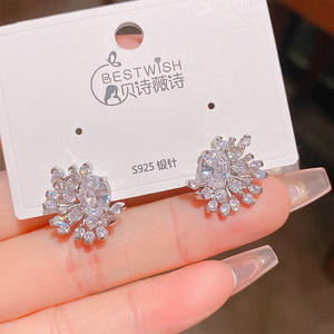 Bông tai nữ zircon hình hoa pháo hoa sang trọng, chất lượng cao, kiểu Hàn Quốc thời thượng 2025 - Product Image 2