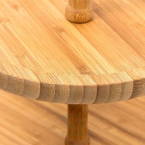 Plateaux en bambou Assiettes de service avec 3 assiettes rondes Plateau alimentaire Vente chaude Dessert Snacks Assiettes en bois pour la nourriture - Product Image 4