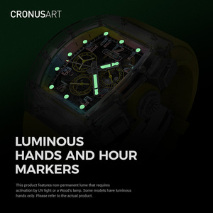 CRONUSART Limited 99pcs <strong>Automatic</strong> <strong>Chronograph</strong> Watch Men, Green Tonneau Sapphire Wristwatch 3ATM - Product Image 5