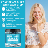 Ausreson Complément Beauté Halal Biotine Cheveux Peau Ongles Gommes Naturelles Biotine Collagène Kératine pour Cheveux, Peau et Ongles