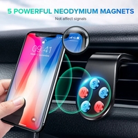 Support Téléphone Voiture à Aimant Puissant en Métal pour Grille d'Aération, Support en L pour GPS, Fixation Téléphone en Alliage, Vente en Gros