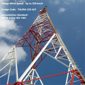 Torre de Telecomunicaciones LTE de Acero Angular de 3 Patas Autoportante de 65 m de Altura con Tecnología Profesional para Infraestructura de Redes - Product Image 4