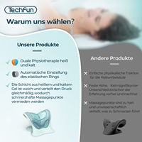 Appareil de traction cervicale portable avec compresse chaude/froide, oreiller cervical réglable pour la décompression de la colonne vertébrale, matériau EVA Techfun JT3