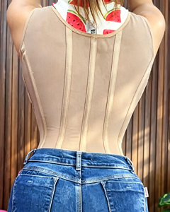Gaine amincissante colombienne avec fermeture éclair frontale, effet serre-taille et soutien dorsal, avec rangée de boucles et fermeture éclair, pour post-partum et BBL - Product Image 5