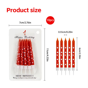 เทียนวันเกิดลายดาวเล็กๆ สีสันสดใส เป็นมิตรกับสิ่งแวดล้อม คุณภาพสูง สำหรับตกแต่งงานวันเกิดเด็กและงานปีใหม่ - Product Image 3