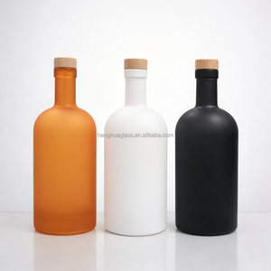 Botella de Vodka de Vidrio Esmerilado <span class=keywords><strong>Negro</strong></span> Mate de 500 ml con Logotipo Personalizado OEM ODM, Botella Vacía para Licores, Whisky, Ginebra y <span class=keywords><strong>Ron</strong></span> - Product Image 5