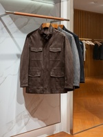 Veste de terrain M65 pour homme Eversley-Zane, automne, en daim extensible, col haut, fermeture éclair, veste utilitaire