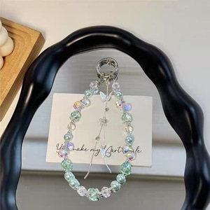 สายคล้องข้อมือมือถือโซ่คริสตัลพู่ผีเสื้อหลากสีหรูหราพร้อมจี้ห้อยกระเป๋าพวงกุญแจโทรศัพท์ - Product Image 3