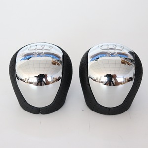 Leather Gear <b>Shift</b> <b>Knob</b> For Hyundai Ergonomic Design Chrome Finish Car Manual Transmission Shifter Handle - Product Image 2