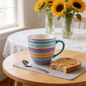Taza de Cerámica <span class=keywords><strong>Bohemia</strong></span> con Relieve, 3 Colores, Forma Cónica, Apta para Alimentos, Taza Infantil, Marca HARVIT, Hecho en China, Venta al Por Mayor - Product Image 2