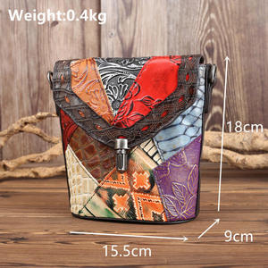 Andong Genuine Cow Leather Retro <b>Messenger</b> Crossbody <b>Bag</b> for <b>Woman</b> Lady Girl Bohemian Ethnic Commute Shoulder Sling <b>Bags</b> Handbag - Product Image 2