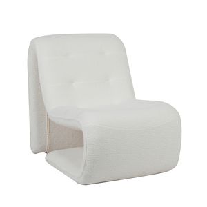 Fauteuil d'appoint Avery blanc bouclé crème, fauteuil lounge pour salon, hôtel - Product Image 3