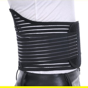 Ceinture de soutien lombaire noire respirante avec plaque en acier pour hernies discales - Product Image 2