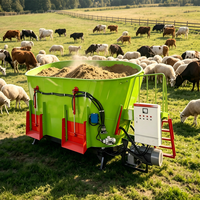 Mélangeur d'aliments TMR pour bovins et ovins, 5 cubes, 12 tonnes, mélangeur de rations totales (TMR) avec fonctions de broyage et de déchiquetage