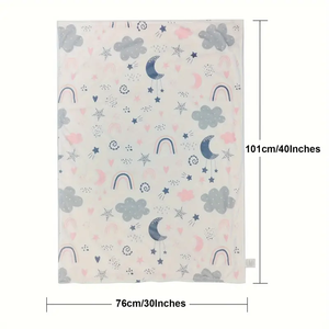 Tùy Chỉnh 30X40Inch Kỹ Thuật Số In Ấm Cúng Đám Mây Bé Dot Chăn Siêu Mềm Hai Lớp Minky Lông Cừu Chăn Cho Bé - Product Image 2