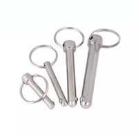 Goupille à bille à dégagement rapide en acier inoxydable de qualité marine, à ressort, avec cylindre de sécurité, 12mm, 8mm, 3/8, 65mm
