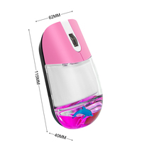 Souris de jeu sans fil Sanlead KE-28, motif dauphin flottant dans l'eau liquide d'aquarium, en acrylique, personnalisable, promotionnelle