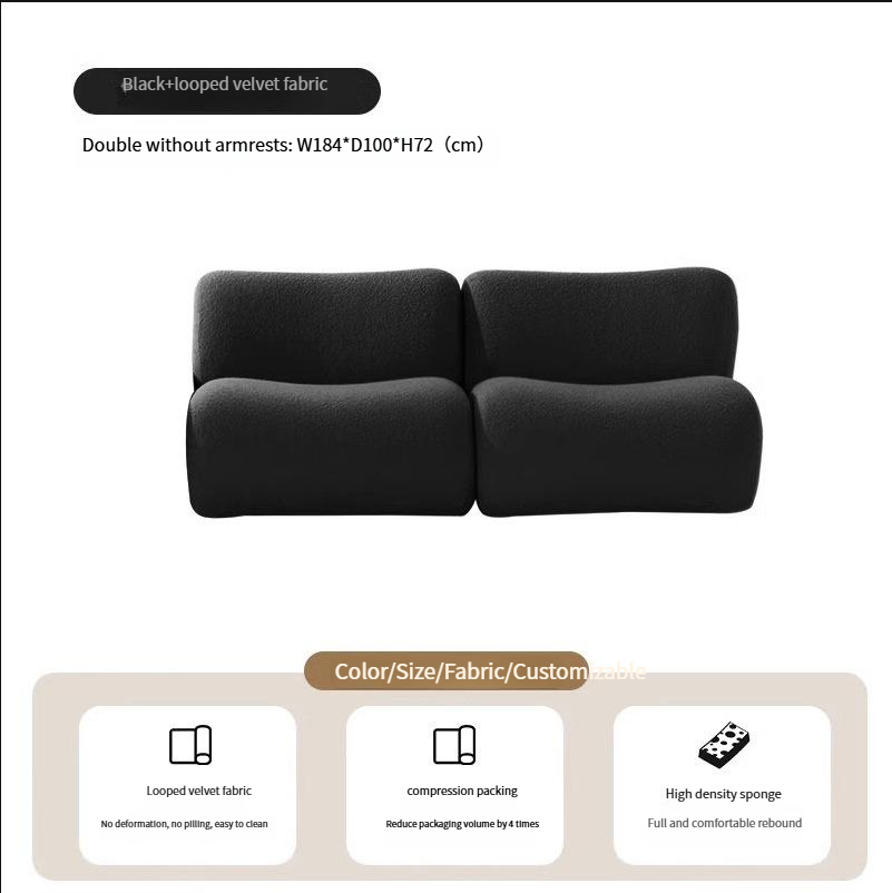 Double seat without armrests, 180*98*65cm.