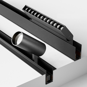 Système d'éclairage <span class=keywords><strong>sur</strong></span> <span class=keywords><strong>rail</strong></span> LED magnétique intelligent, intensité variable, 48V, projecteur linéaire, lampe grille 6W 12W 18W 24W pour magasin de détail - Product Image 6
