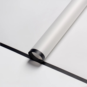 Papier d'emballage floral coréen mat en gros, papier d'emballage pour bouquet de fleurs fraîches avec bord doré et film gelée - Product Image 3