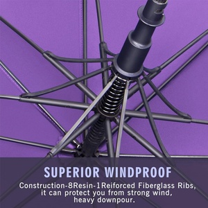 Custom Logo Dark Purple Golf <b>Umbrellas</b> Large Windproof Outdoor Promotional Branded Corporate Gifts Printed - Product Image 5