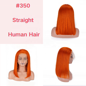 Parrucca Liscia Setosa con Frontale in Pizzo 13x4, Capelli Umani Taglio <span class=keywords><strong>BOB</strong></span>, Invisibile Pre-Sfoltita, Pizzo Trasparente, Colore Misto, Parrucca Colorata Effetto Pianoforte - Product Image 3