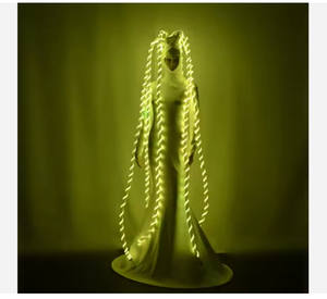 Abito <span class=keywords><strong>da</strong></span> <span class=keywords><strong>Sirena</strong></span> con Trecce Lunghe Luminose a LED in Spandex/Cotone, Costume Unisex per Adulti per Spettacoli, Discoteche e Halloween - Product Image 6