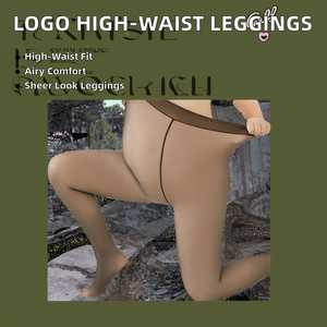 Custom Logo Women's High One <strong>Line</strong> Crotch Butt Lift Tights Breathable Translucent Stretch Sheer <strong>Fleece</strong> Winter <strong>Leggings</strong> - Product Image 2