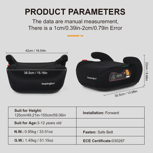 Siège <span class=keywords><strong>rehausseur</strong></span> de <span class=keywords><strong>voiture</strong></span> pour enfant I-Size R129 125-150CM Groupe 2/3 sans dossier, pour bébé de 15kg à 36kg environ, de 4 à 12 ans - Product Image 2