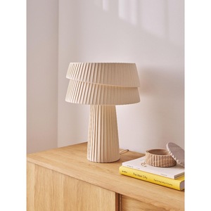 Lampe de table de style japonais Wabi Sabi, E27 LED, forme de champignon crème, luminaire de chevet - Product Image 2