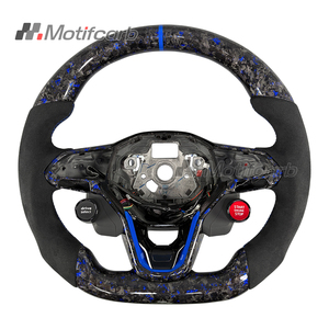 Volante de Fibra de Carbono Forjado Azul Personalizado con Estrella para Volkswagen MK8 Golf R GTI Touareg Jetta Arteon Tiguan 2020-2025 - Product Image 1