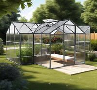 Serres de jardin en aluminium durables en forme de T, polyvalentes et élégantes pour la plantation de fleurs en intérieur, la relaxation en plein air, faciles à assembler
