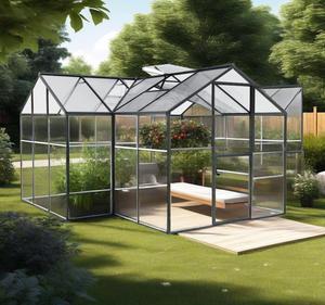 Grande serre en forme de T Kit de petite serre en polycarbonate moderne en alliage d'aluminium pour l'extérieur commercial par un fabricant chinois - Product Image 3