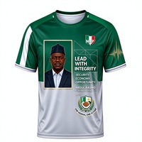 Kaos Pemilu Nigeria Murah Grosir untuk Pria, Kerah Bulat Lengan Pendek, Sablon Gambar Politik Custom
