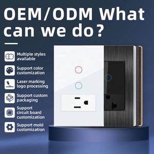 Interrupteur inteligente wifi boutons en verre maison <span class=keywords><strong>prise</strong></span> <span class=keywords><strong>électrique</strong></span> murale lumière tuya interrupteur intelligent - Product Image 6