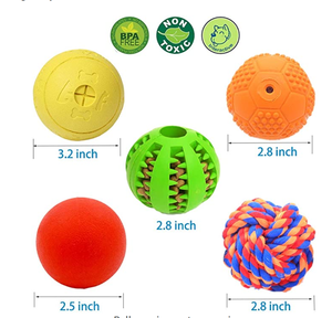5 funciones diferentes goma dentición diente masticar bola interactiva pequeño gato grande perro rompecabezas juguetes para dispensar alimentos Tratar - Product Image 3