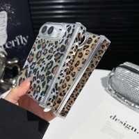 Coque de téléphone pliable en TPU+PC avec texture léopard, protection intégrale avant/arrière, antichoc, béquille intégrée, compatible charge sans fil (Prévente)