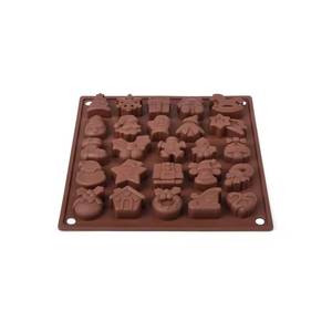 25-Hole Christmas Themed Silicone <b>Molds</b> Baking Cube Shape DIY <b>Cake</b> Chocolate Candy Icing Tray Included for Food Use - Product Image 2