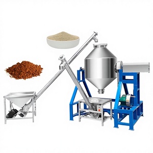 เครื่องผสมแบบกรวยคู่ความจุสูง 1600 ลิตร พร้อมสายพานลำเลียงแบบสกรู 2 เส้น โครงเหล็กกล้าคาร์บอนสำหรับงานหนัก สายการผลิตผสมผงสำหรับปุ๋ย - Product Image 1