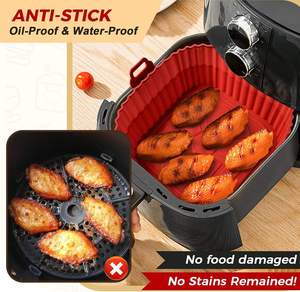 Recipiente de Silicona Rectangular para Freidora de Aire 2026, Apto para Alimentos, Resistente al Calor, Fácil de Limpiar, Antiadherente, Revestimiento de Silicona para Freidoras de Aire - Product Image 5