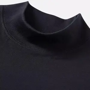 Pure Cotton Fabric Half - High Collar Bottom Shirt Men's Autumn And Winter Slim With Warm Collar Long - Sleeved Hoodie Wholesale