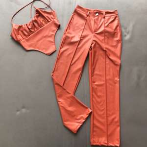 2022 Set 2 Potong Suspender Kulit PU Musim Panas Wanita Seksi Bodycon Pinggang Tinggi Outfites Klub Malam Crop Top Ramping Set Wanita Ukuran Plus - Product Image 6