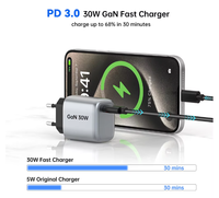 Chargeurs de téléphone Tommox en gros, adaptateur mural USB-C GaN mini PD 30W, chargeurs portables USB-C pour téléphones mobiles